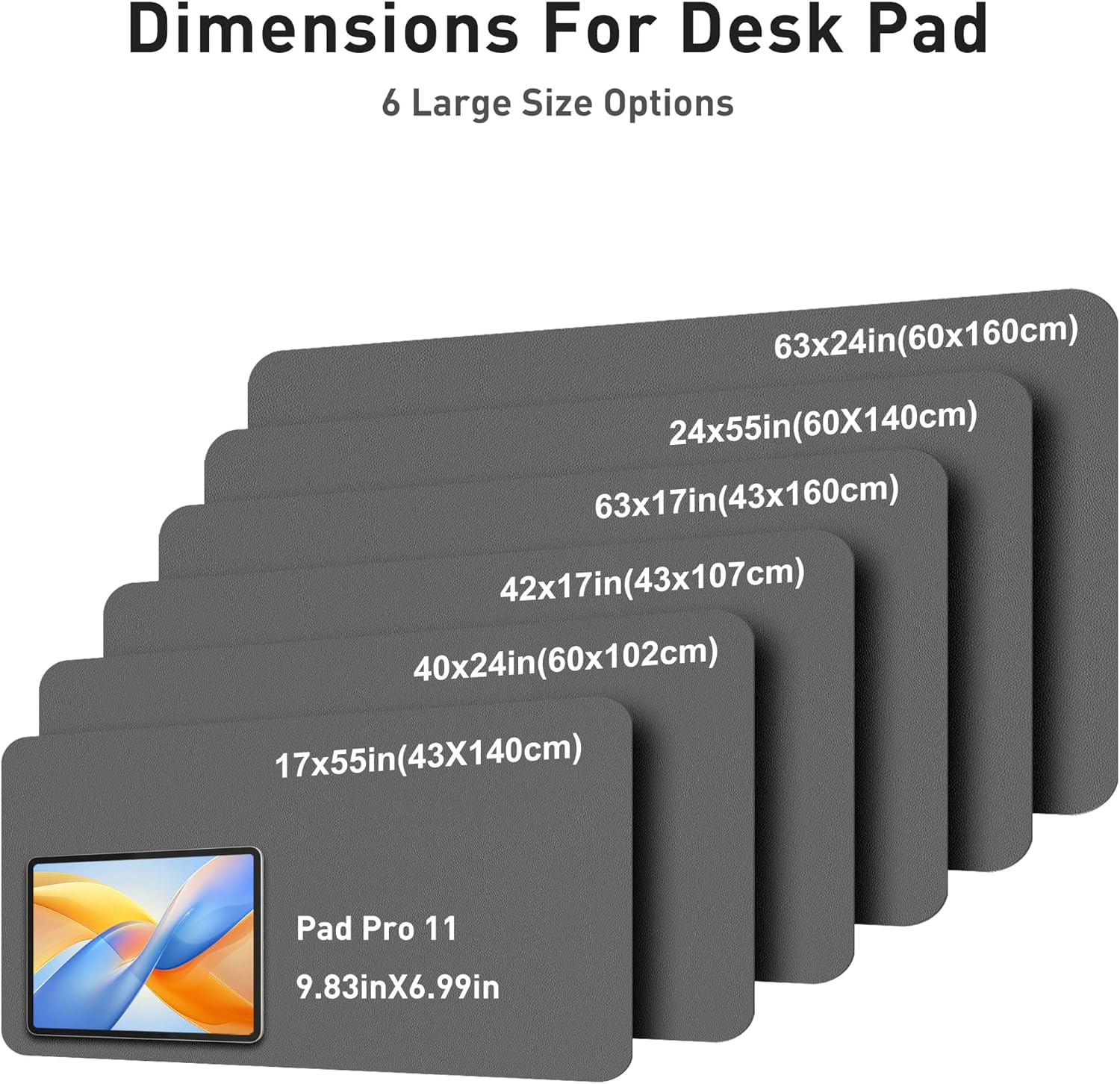 Detalle de Aothia Faux Leather Desk Mat, 40" x 24" Non-Slip PU Surface