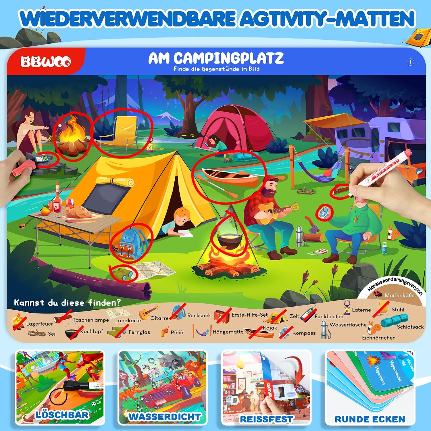 Detalle 2 de BBWOO Lernspiele deutsch – Suchen und Finden, Vorschullernen für 3–6 Jahre