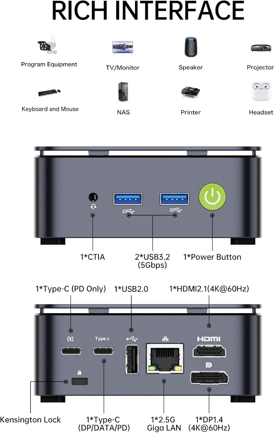 Detalle de GMKtec Nucbox G10 Mini-PC: 1TB PCIe 3.0x4 SSD, Ryzen 5 3500U, 16GB RAM