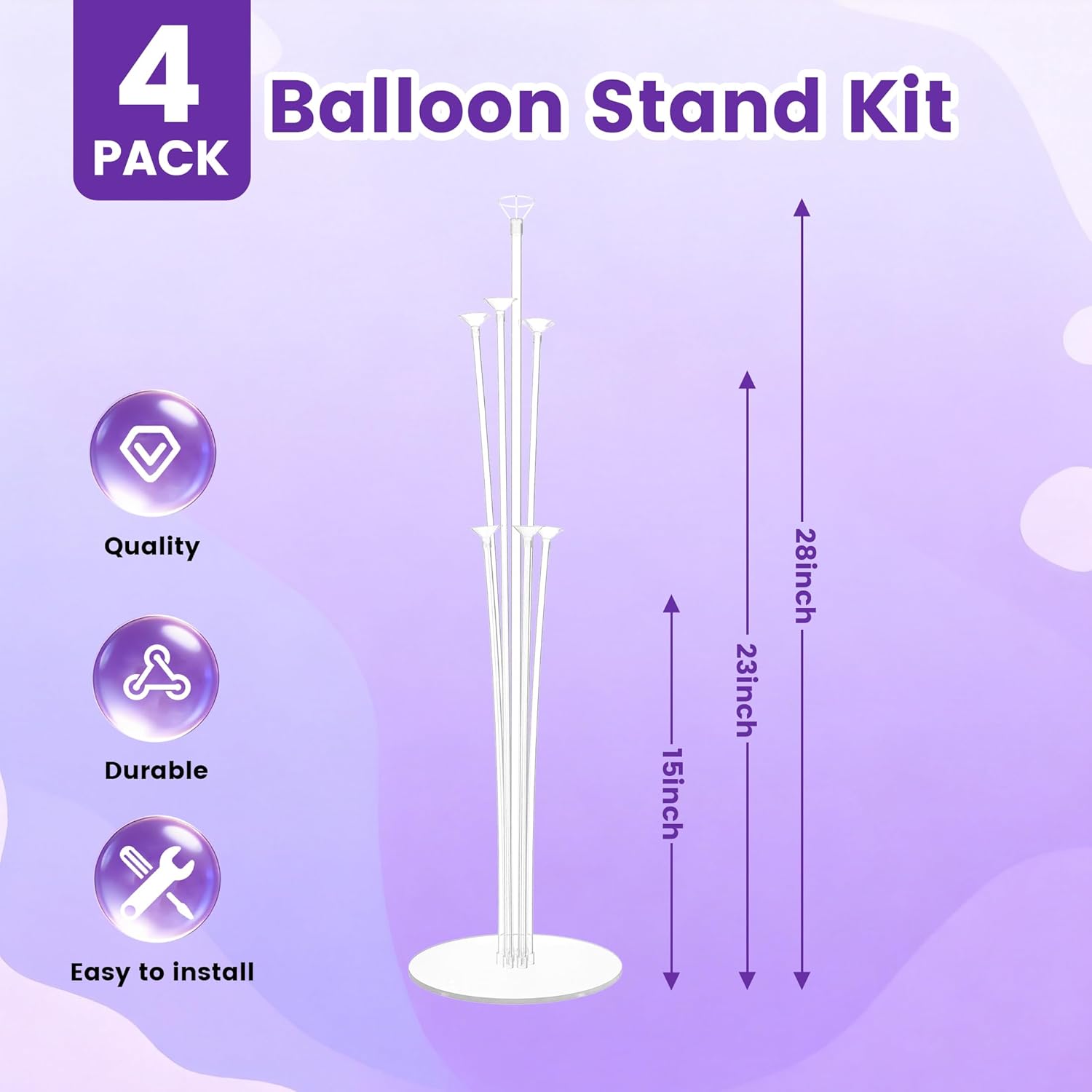 Detalle 2 de JOYYPOP Balloon Stand Kit 4 Sets for Tables ๐