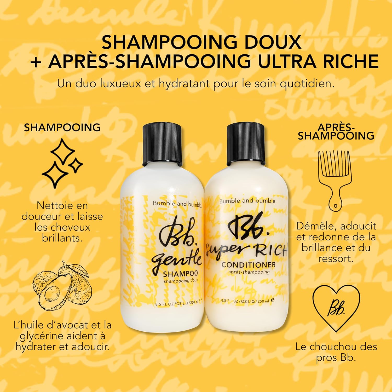 Thumbnail 4 de Bumble and bumble Hydratation + Brillance : shampooing ultra doux au glycérine et huile d’avocat pour cheveux bouclés, ondulés et lisses (250 ml)