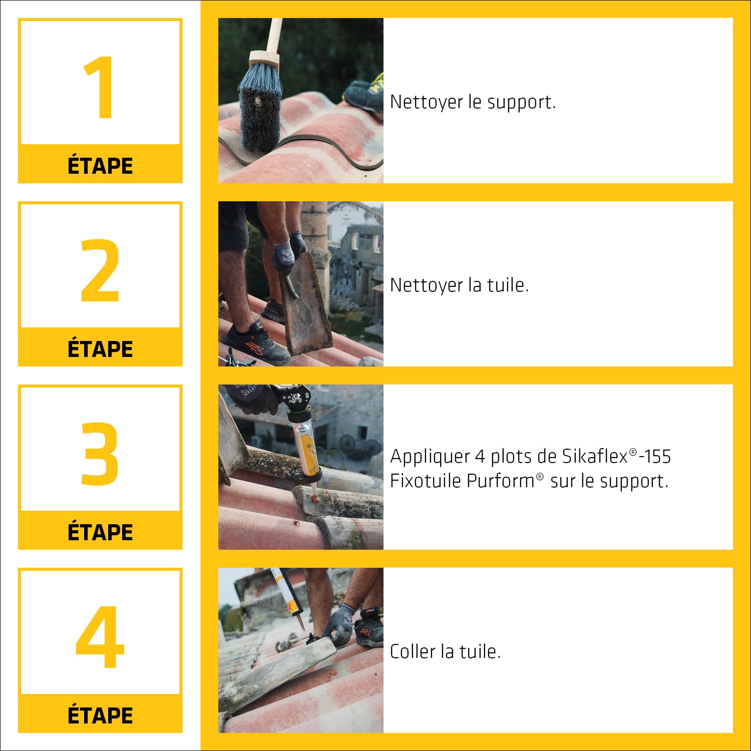 Thumbnail 3 de Sikaflex-155 Fixotuile Purform – Mastic-colle souple polyuréthane pour tuiles (12 cartouches de 300 ml)