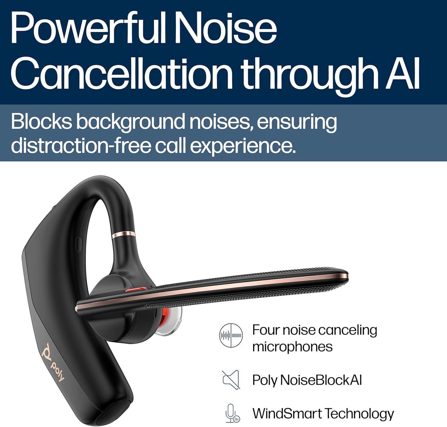 Thumbnail 3 de Poly Voyager Legend 50 UC Bluetooth headset with 4 mics