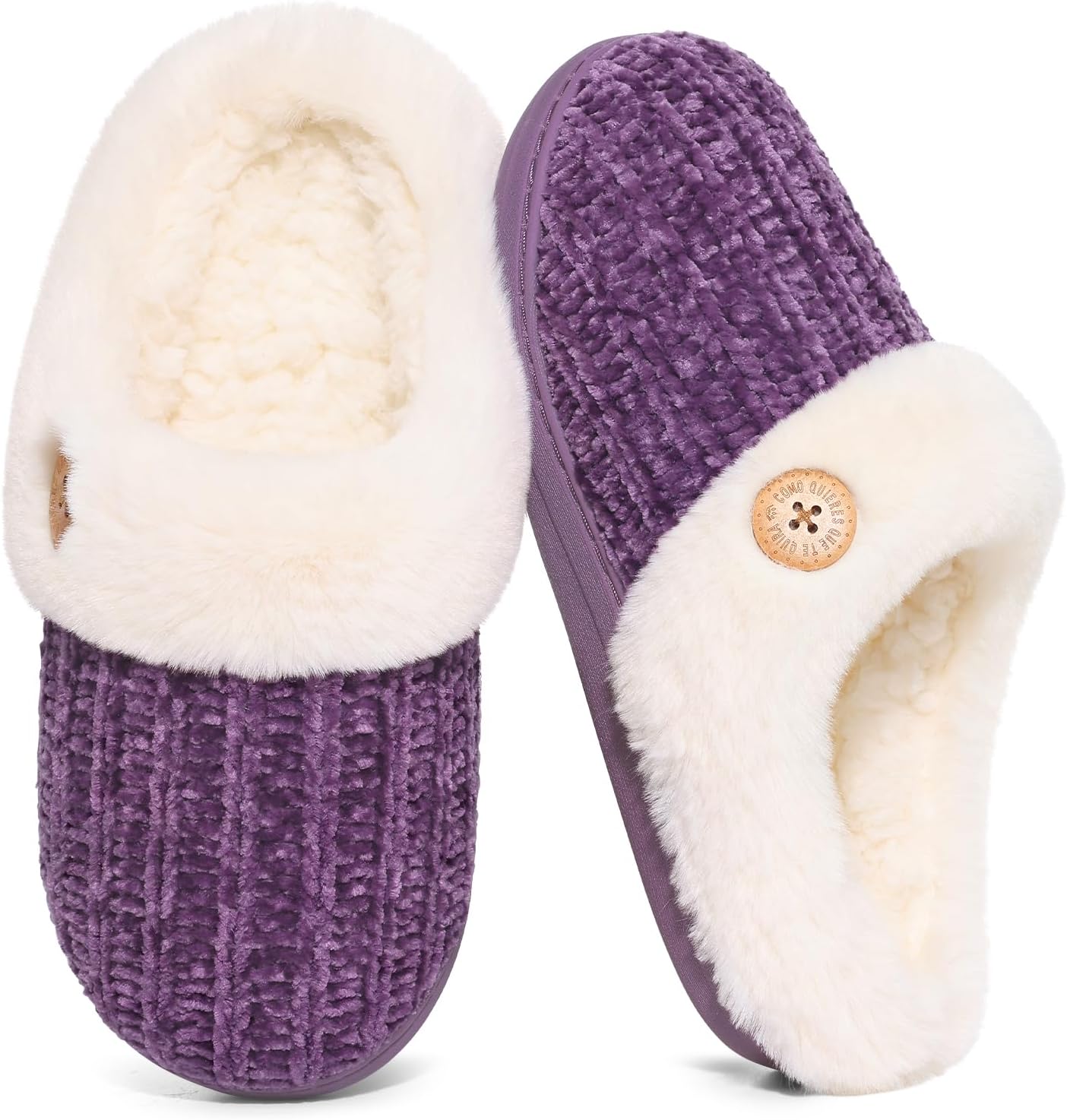 Thumbnail 6 de Evshine Warm Knit House Slippers for Women with Memory Foam and Plush Lining