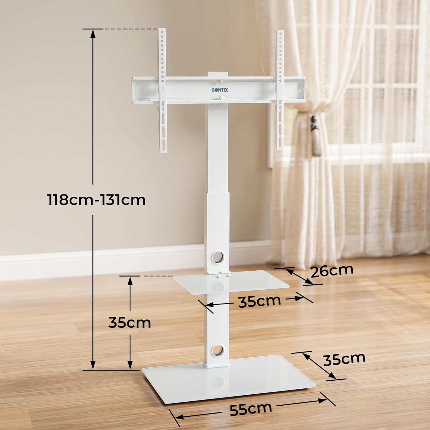 Thumbnail 6 de BONTEC Floor TV Stand 30–70 inch