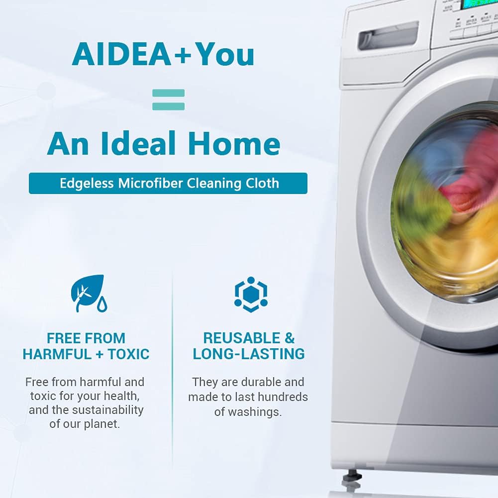 Detalle de AIDEA Lot de 24 chiffons microfibre 30 x 30 cm