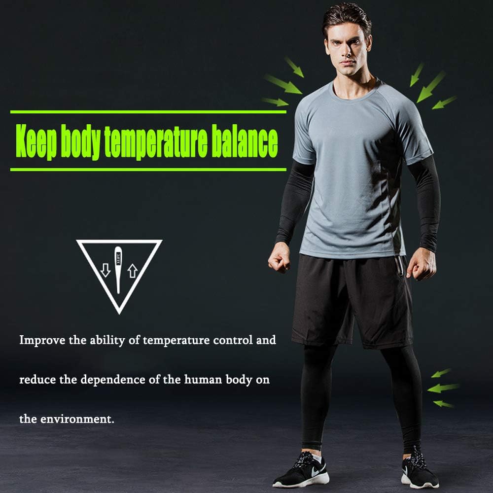 Detalle de Herren Sport-Laufset im 4er- oder 5er-Pack: athletisches Shirt & Shorts/Kompressionsshirt mit Hose