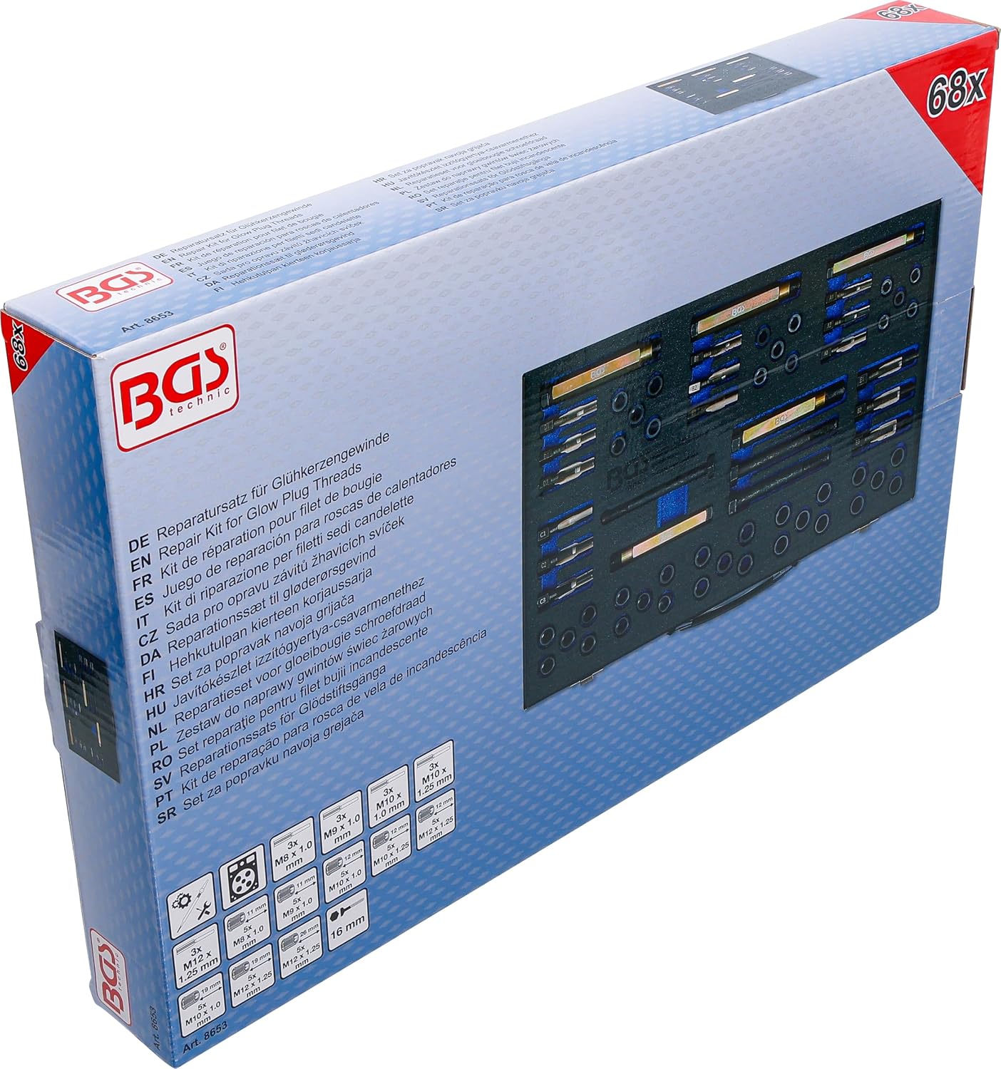 Detalle 2 de BGS 8653 Glow Plug Thread Repair Kit for M8, M9, M10 and M12