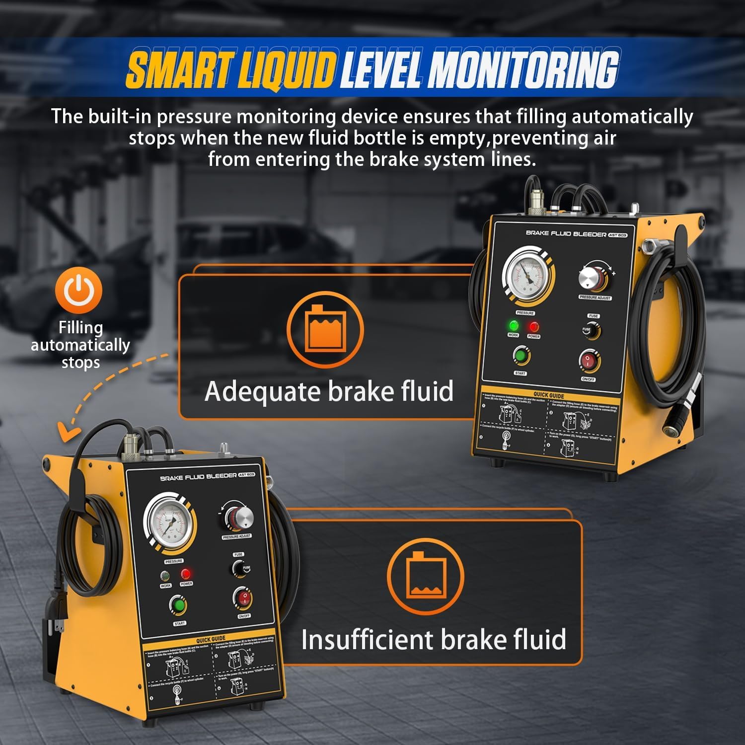 Detalle de LUTIFIX AST603 macchina per spurgo automatico del liquido freni 220V, con aeratore e pulsante singolo