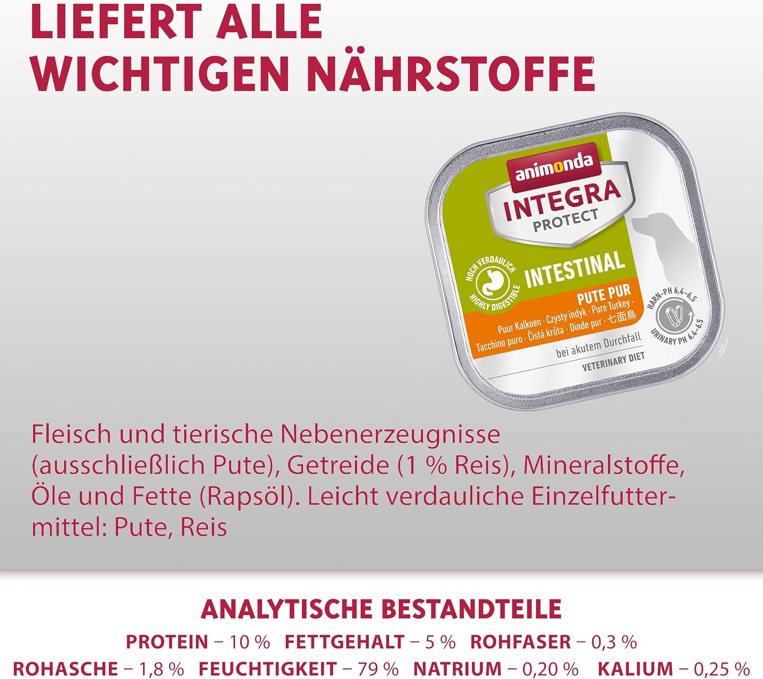 Detalle de animonda INTEGRA PROTECT Intestinal Pute Pur – Nassfutter bei Durchfall & Erbrechen (11 x 150 g)