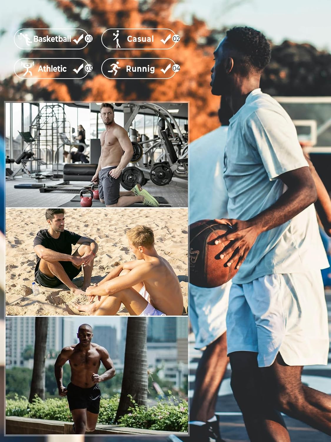 Thumbnail 5 de NORTHYARD Men's Athletic Running Shorts