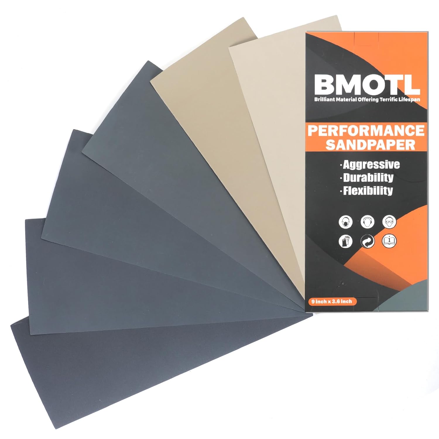 Detalle de BMOTL Wet Sanding Paper Sheets, 9 x 3.6 in, 1000–5000 Grit
