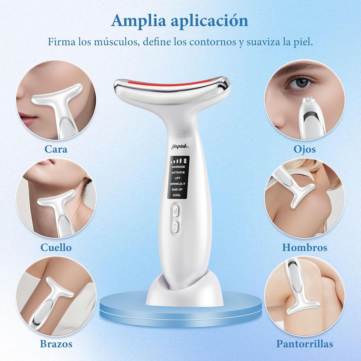 Thumbnail 4 de jinpink Masajeador Facial Eléctrico 6 modos LED