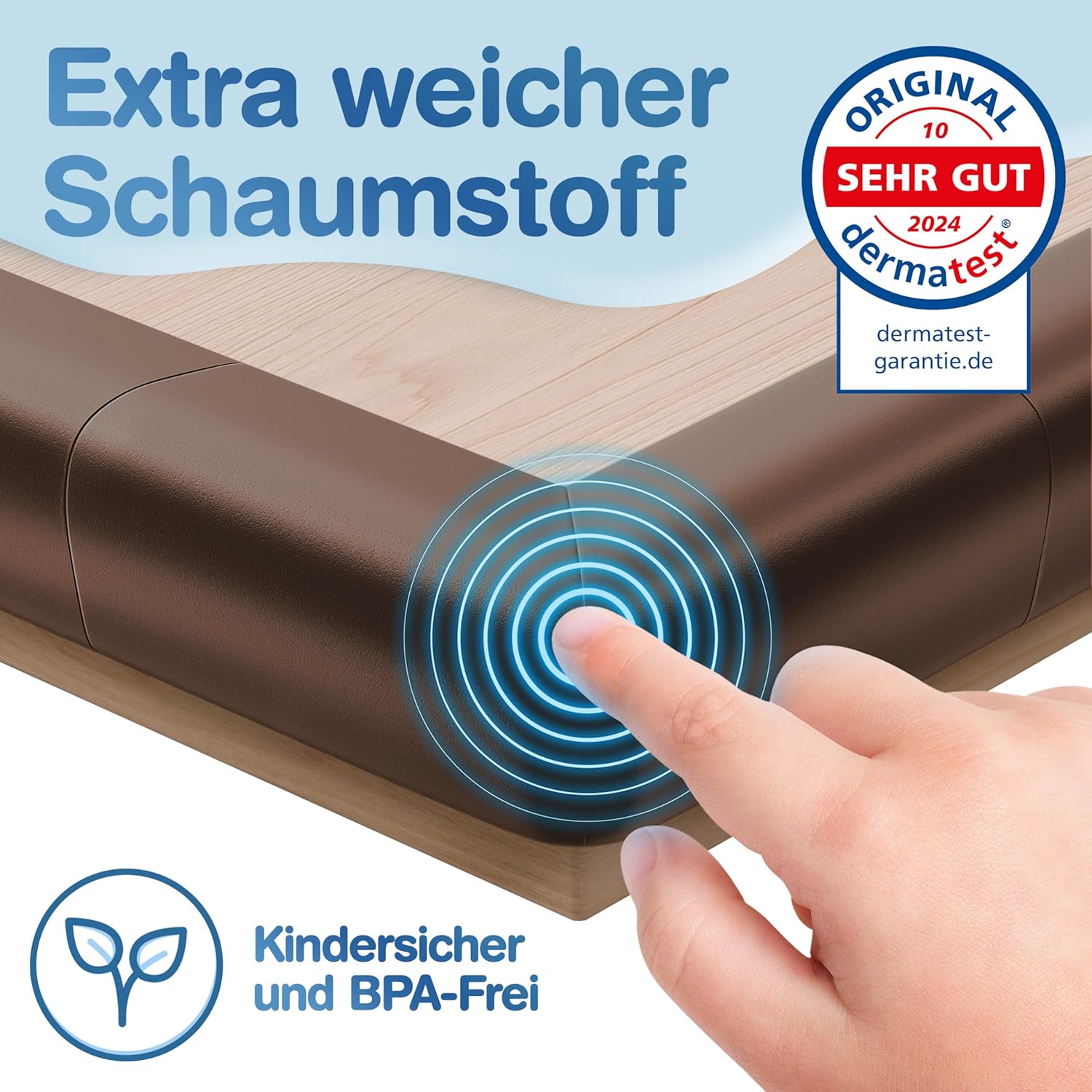 Thumbnail 3 de MUTKIND Kantenschutz Baby (Braun) – 6 Meter + 10x Eckenschutz, selbstklebend mit TESA-Kleber