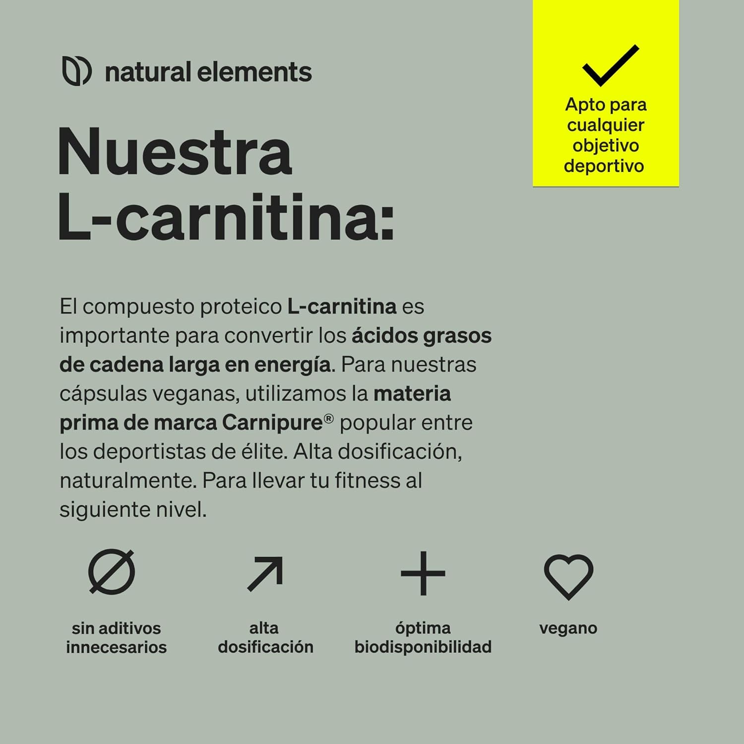 Detalle de L-Carnitina 2000 Carnipure® – 120 cápsulas veganas 💪