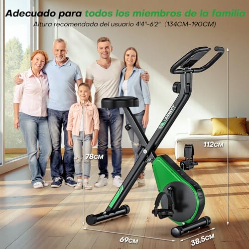 Thumbnail 6 de VANNECT Bicicleta Estatica Plegable con 16 Niveles de Resistencia, Monitor LCD y Medición de Pulso Manual, Soporte Plano, Ahorro de Espaci, Estática Silenciosa Magnética Bicicleta Estatica para Casa