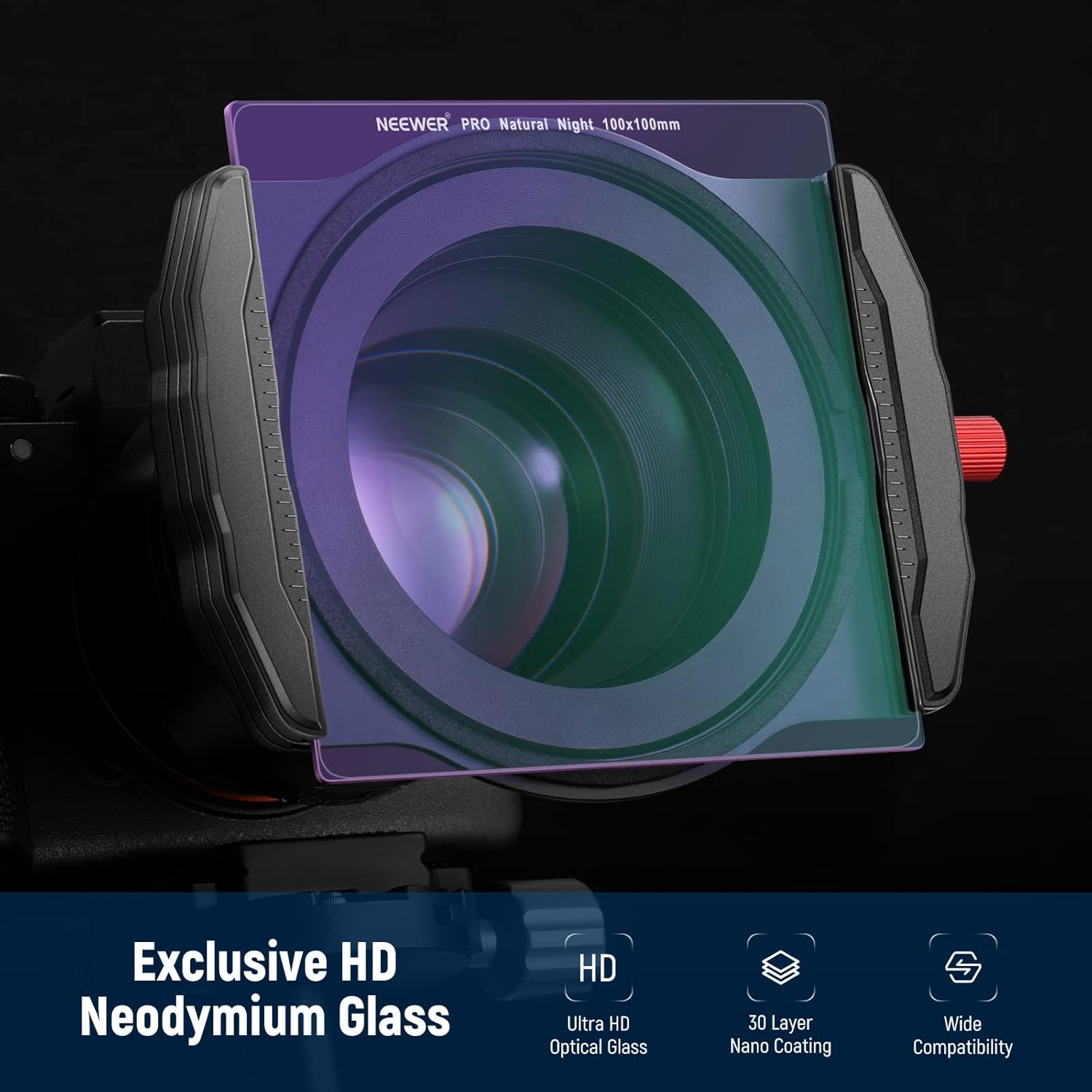 Thumbnail 2 de Neewer 100 x 100mm Natural Night Square Filter for light pollution reduction with 30-layer nano-coated HD neodymium glass