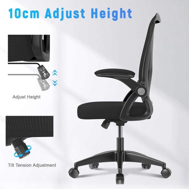 Detalle 2 de Silla de Oficina Ergonómica Naspaluro con Soporte Lumbar y Reposabrazos Ajustables