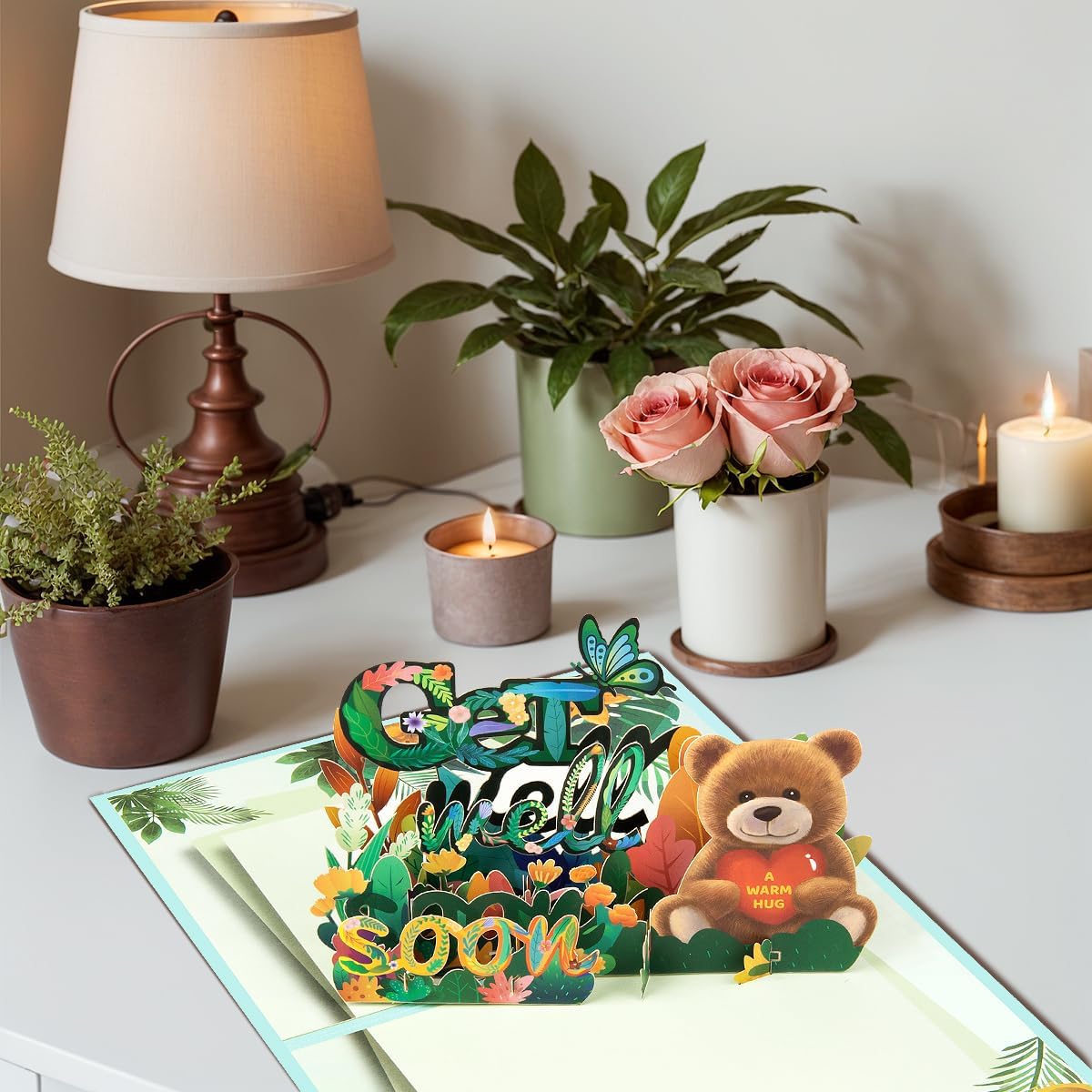 Thumbnail 2 de CNLITIHEKA Get Well Pop Up Card – Bear 3D Pop-Up Encouragement Card with Notes and Envelope