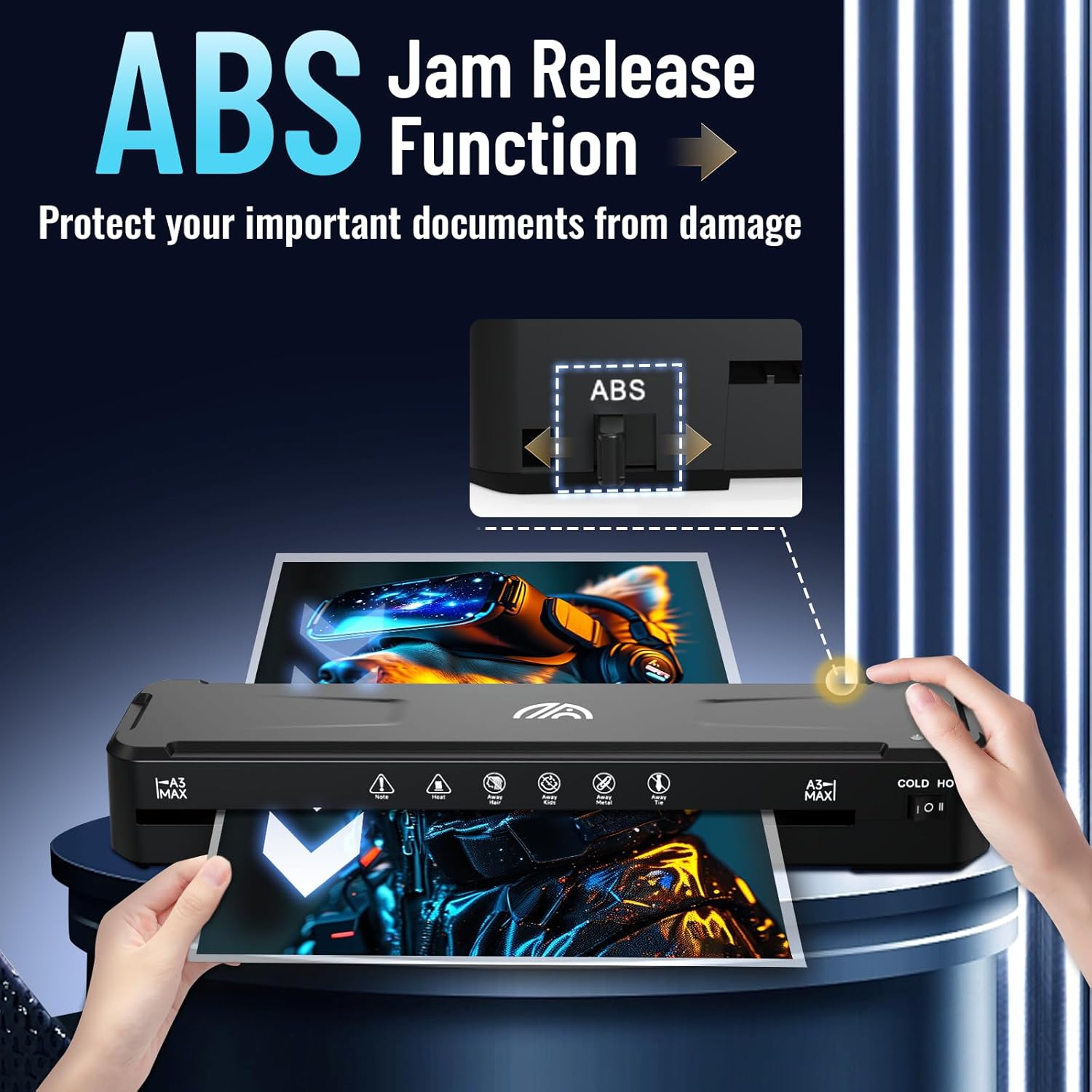 Thumbnail 4 de A3 Laminator Machine with 30 Laminating Sheets, Fast Warm-Up No Jam Laminator, 11x17 Cold & Thermal Laminating Machine for Home School Office
A3 Laminator Machine with 30 Laminating Sheets, Fas…