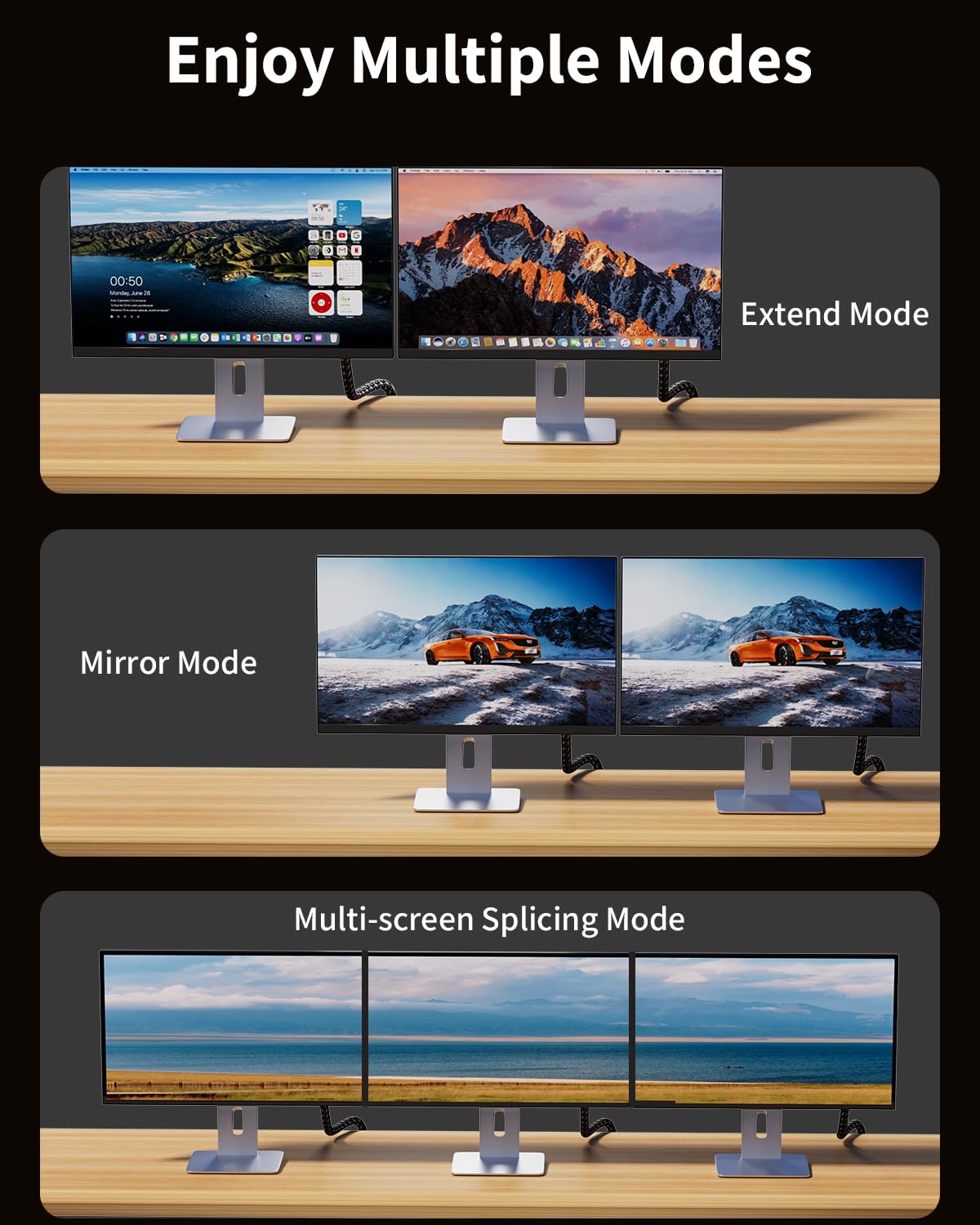 Thumbnail 4 de layajia 4K DisplayPort to HDMI Cable 2M (Uni-Directional) DP to HDMI, 4K@30Hz / 2K@60Hz / 1080P@120Hz