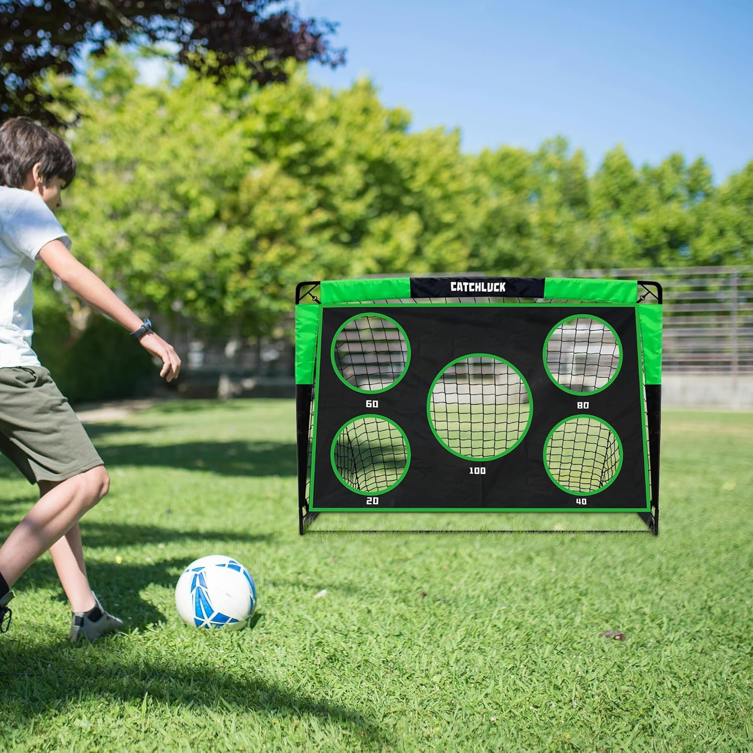 Thumbnail 6 de CATCHLUCK Football Goal Pop Up Football Net for Kids 4ft x 3ft or 5ft x 4ft