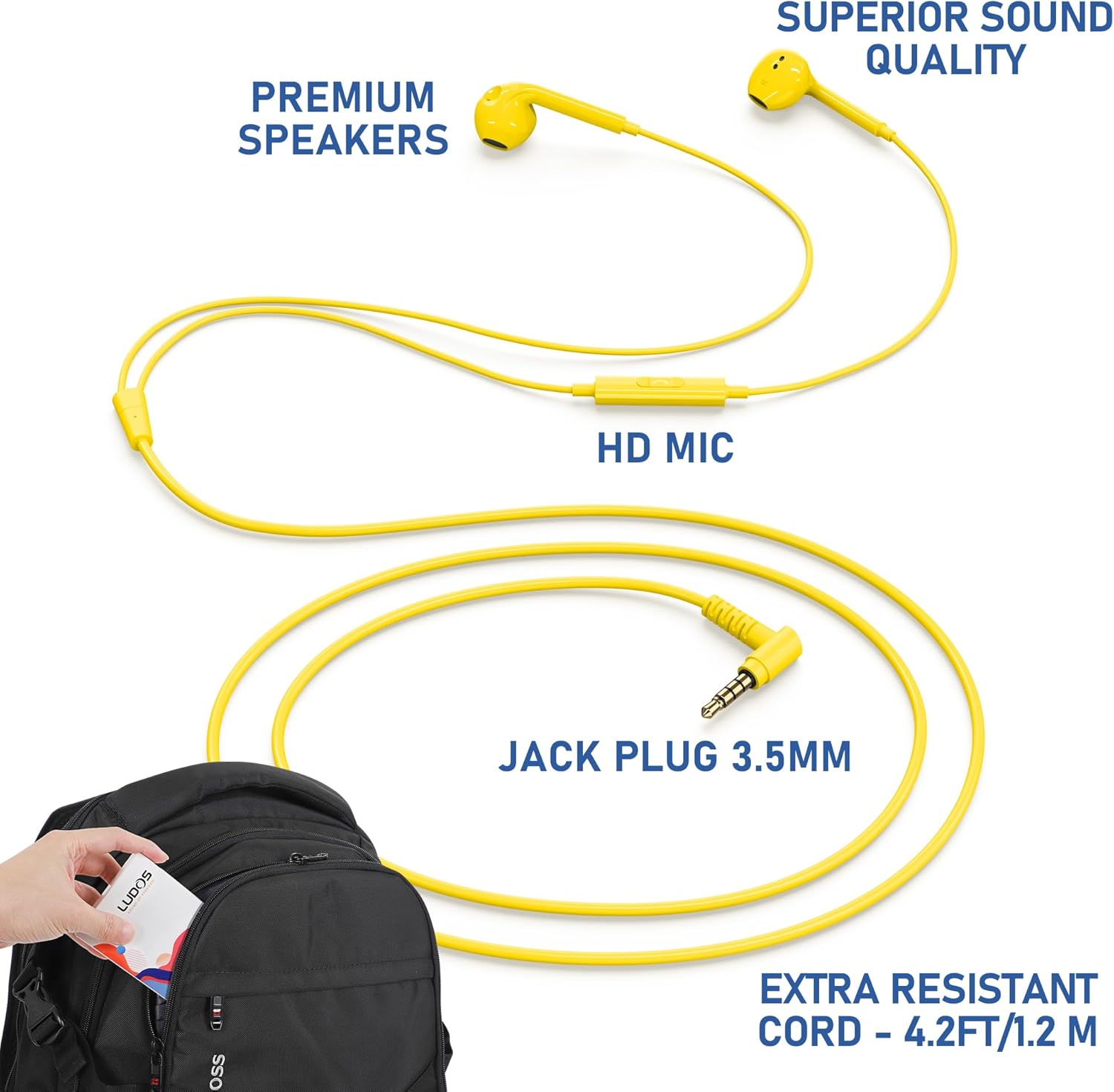 Detalle 2 de Ludos Zenith Wired Earbuds in-Ear Headphones with 2-Year Warranty