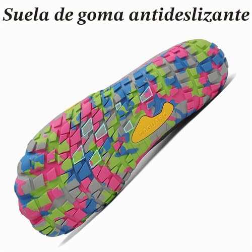 Detalle de SAGUARO Barefoot Zapatillas de Trail Running Minimalistas para Hombre y Mujer – Rosa Caramelo (42 EU)