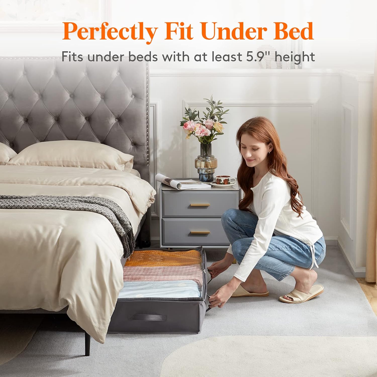 Thumbnail 6 de Lifewit 22142 Under-Bed Storage Bags, 6 x 75L, Grey
