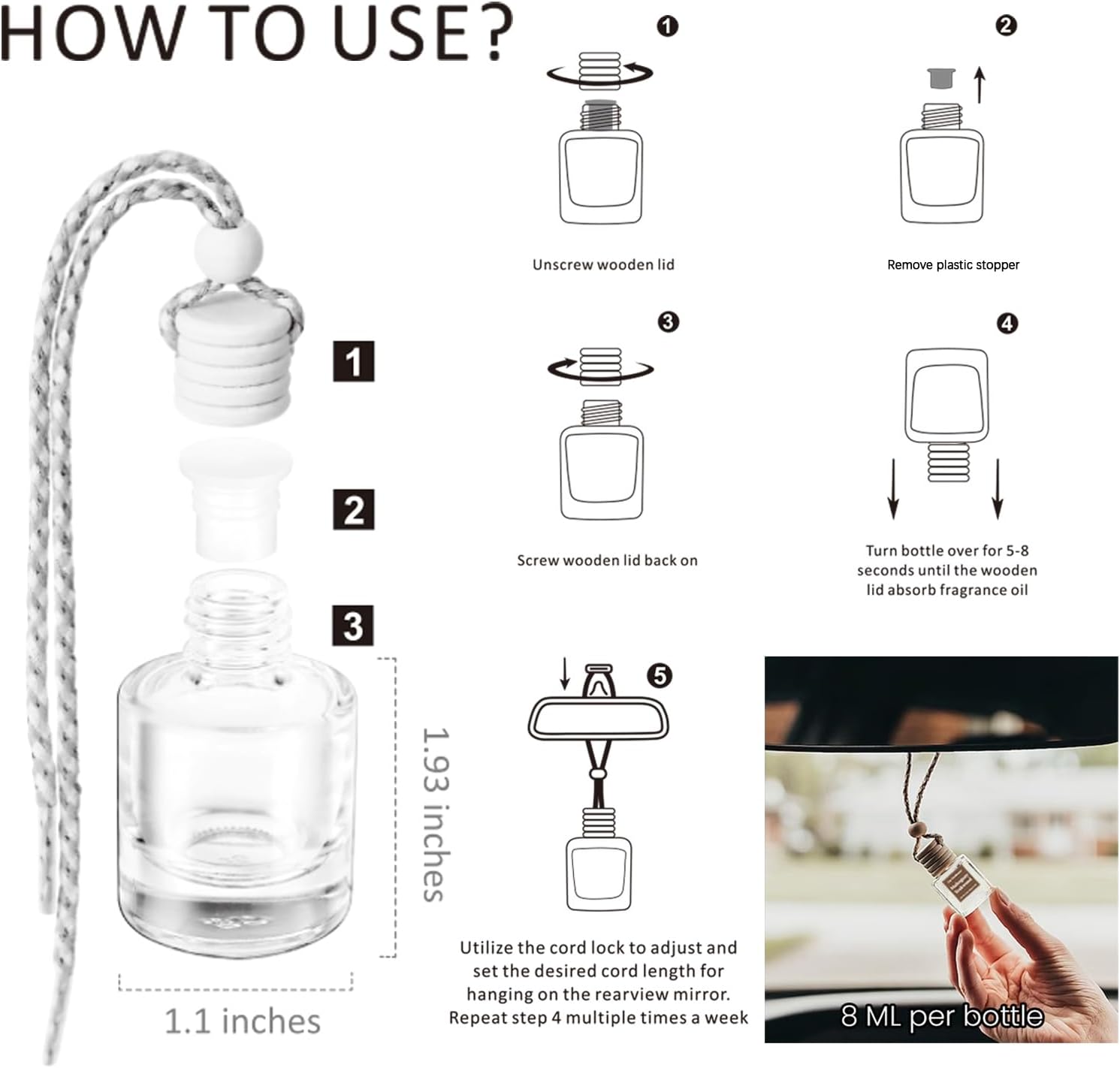 Thumbnail 3 de HoogaLife Car Air Freshener Diffuser 2 Pack – Strawberry Pound Cake