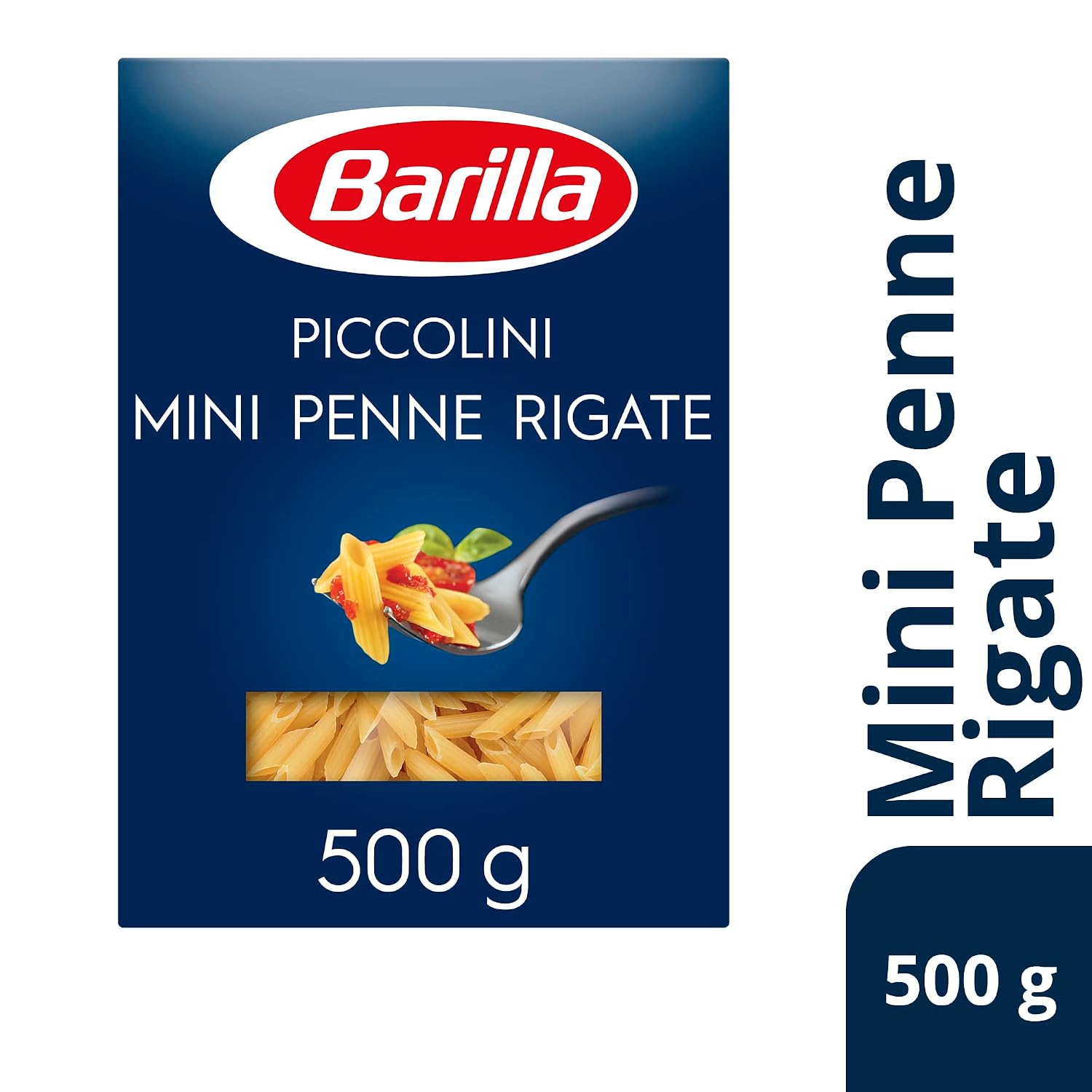 Detalle de Barilla Piccolini Mini Penne Rigate: Hochwertige Hartweizennudeln, 6-Minuten-Kochzeit, 5 x 500 g