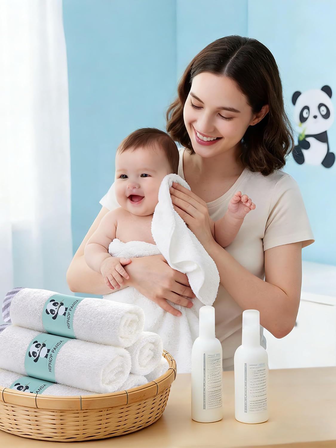 Detalle de HIPHOP PANDA Baby Washcloths, Bamboo Rayon