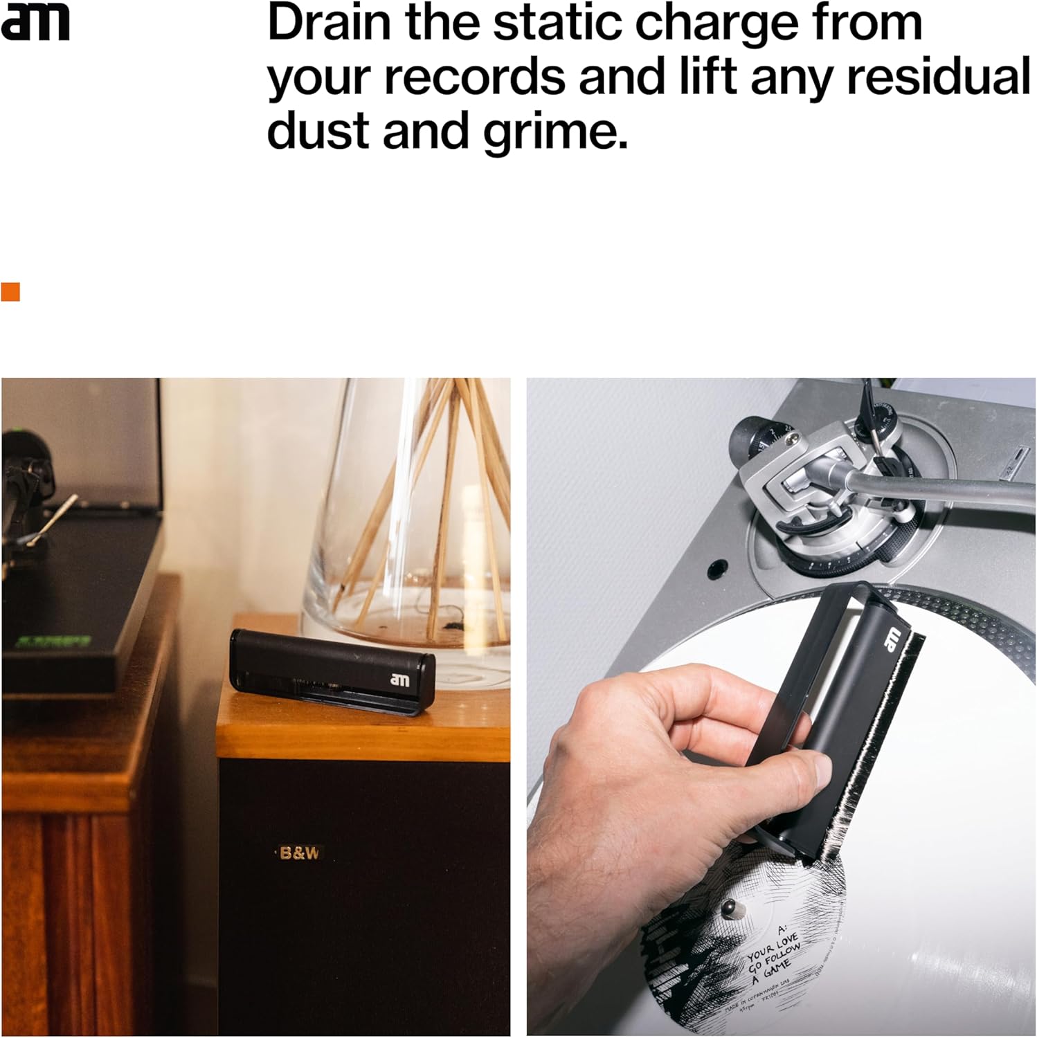 Thumbnail 3 de Antistatische Kohlefaserbürste für Schallplatten (Carbon Vinyl Reinigungsbürste) – Staub- & Static-Entfernung, schwarz