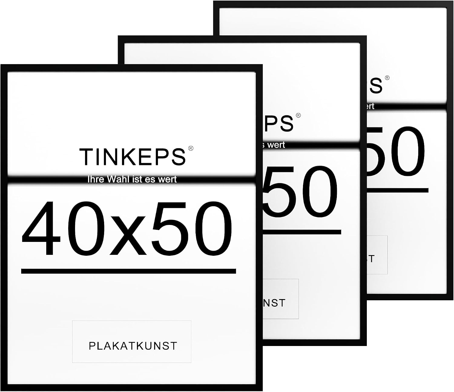 Detalle de 3er Pack Tinkeps Bilderrahmen 40x50 cm Schwarz
