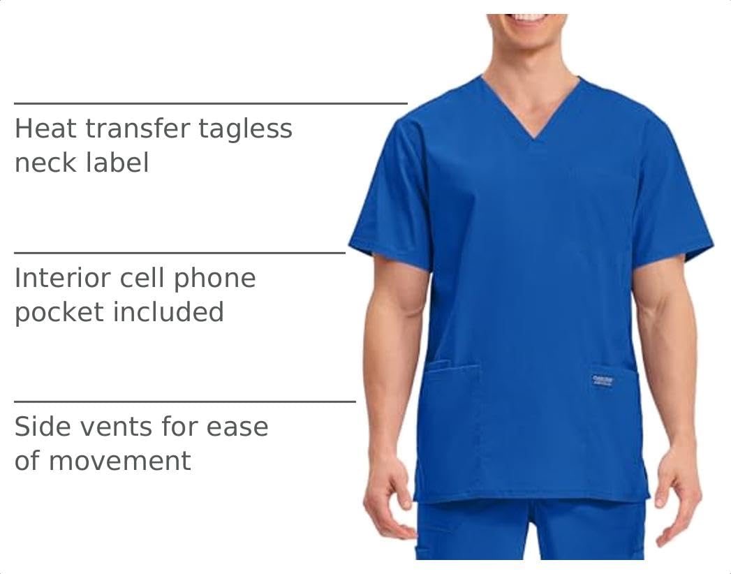 Detalle 2 de Cherokee Men's V-Neck Scrub Top, 4 Pockets