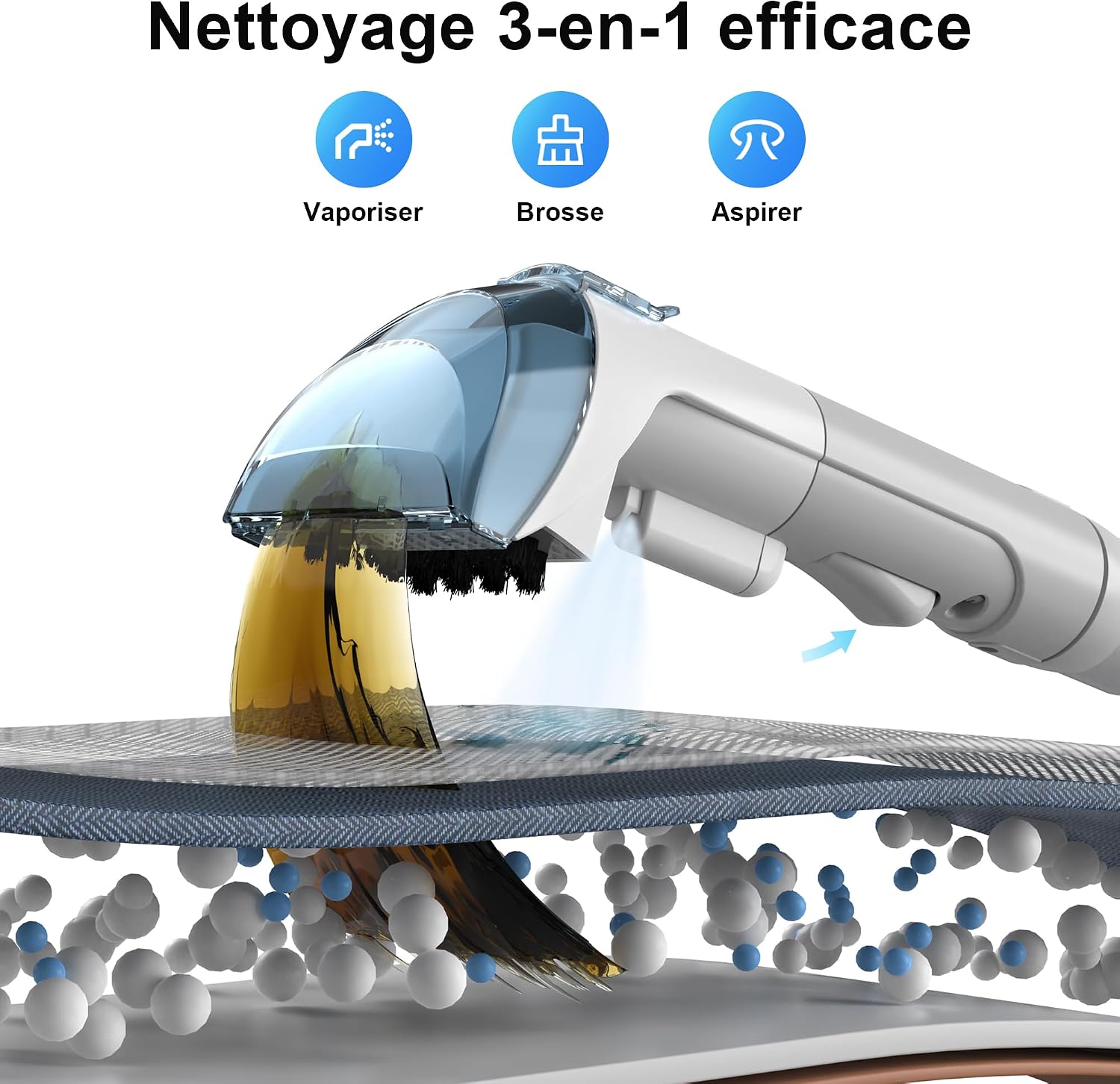 Detalle 2 de Rivenara Shampouineuse Nettoyeur Canapé Tissu 450W — Injecteur Extracteur pour Voiture et Tapis