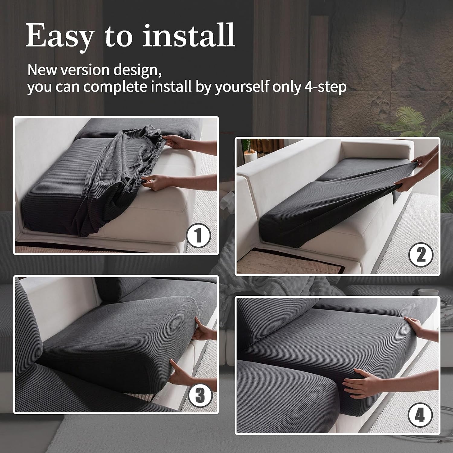 Thumbnail 6 de OHSIO Sectional Sofa Cover 3-piece set ๐
