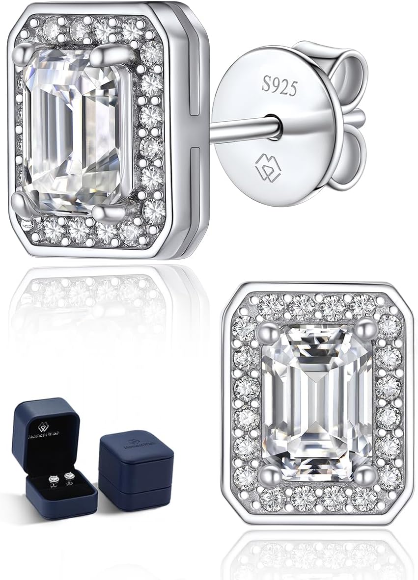 Detalle de MomentWish Moissanite 0,5 ct Argent Boucles d’oreilles