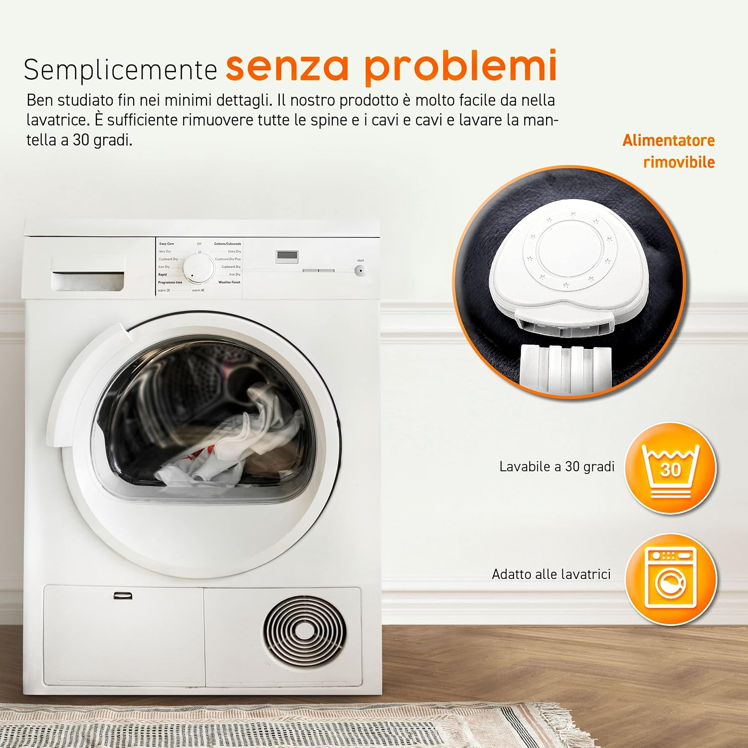 Detalle de sinnlein Termoforo Elettrico per Cervicale e Spalle – Cuscinetto Riscaldante 100W con 3 Impostazioni
