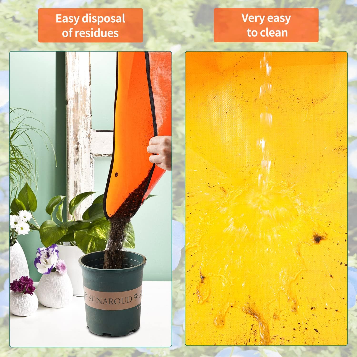 Detalle de Onlysuki JH-0100 Extra-Large Repotting Mat, 39.5" Square Waterproof Tray