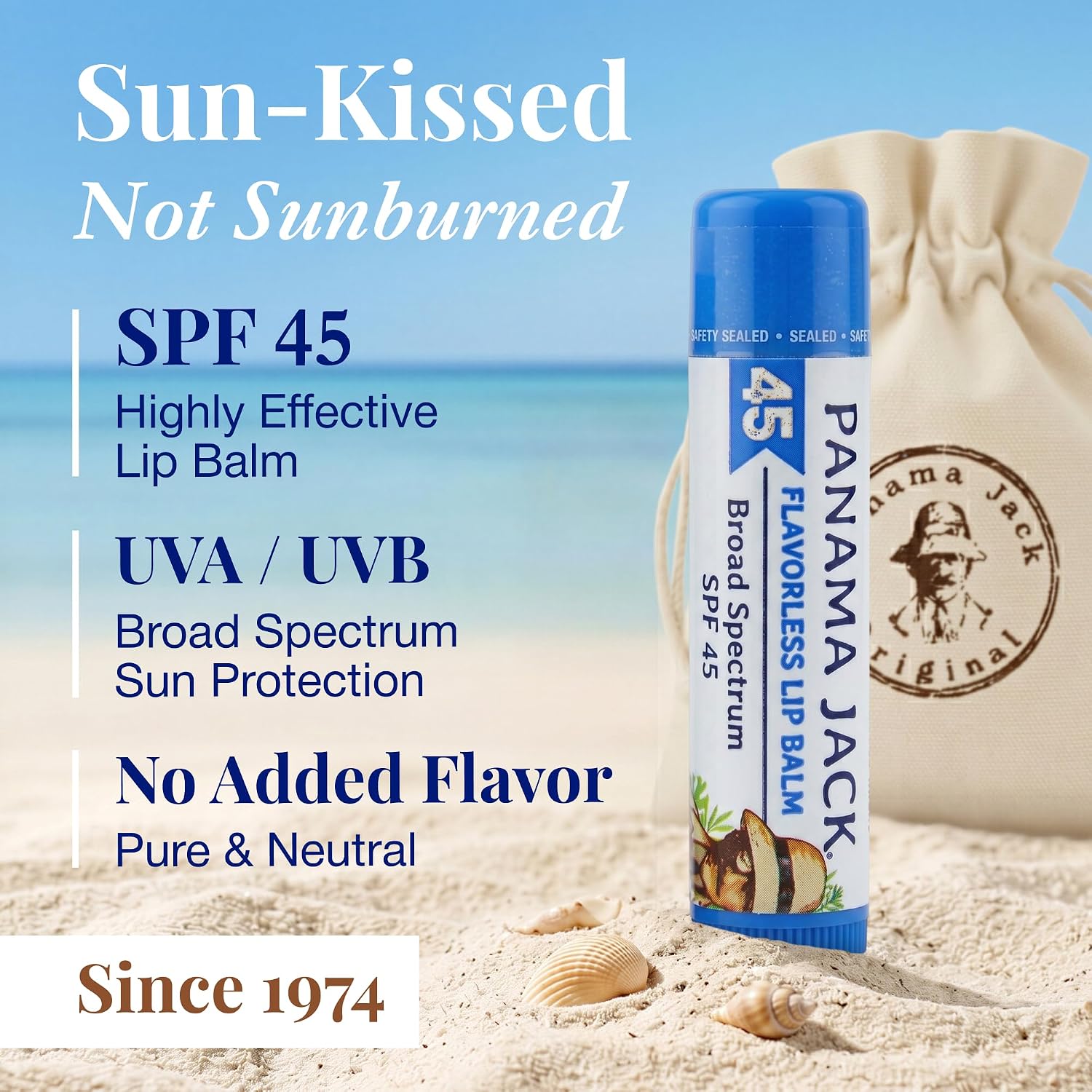 Thumbnail 1 de Panama Jack Sunscreen Lip Balm SPF 45 (Broad Spectrum UVA-UVB) for Dry, Chapped Lips