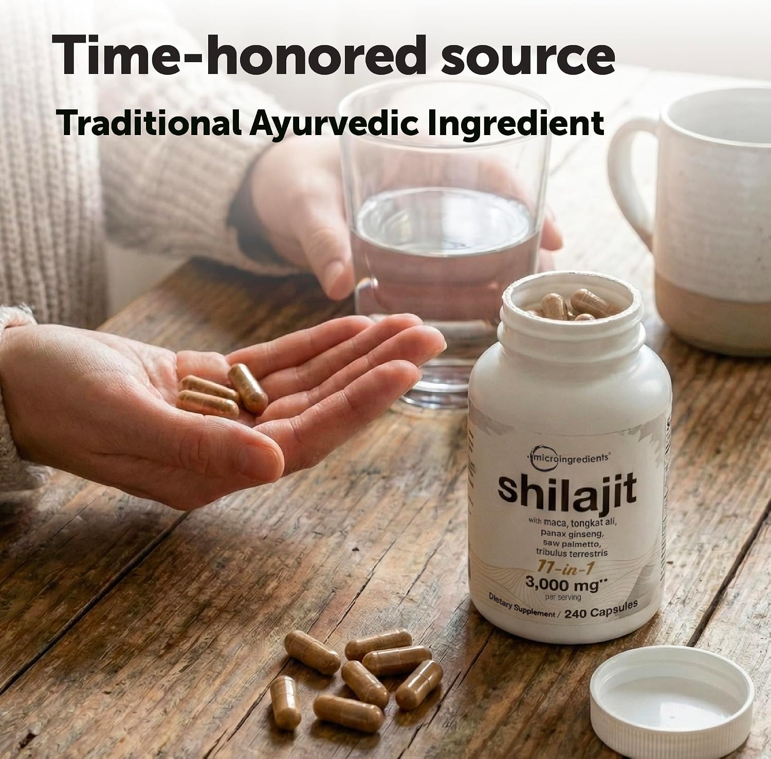 Detalle 2 de Micro Ingredients Shilajit Supplement, 240 Capsules