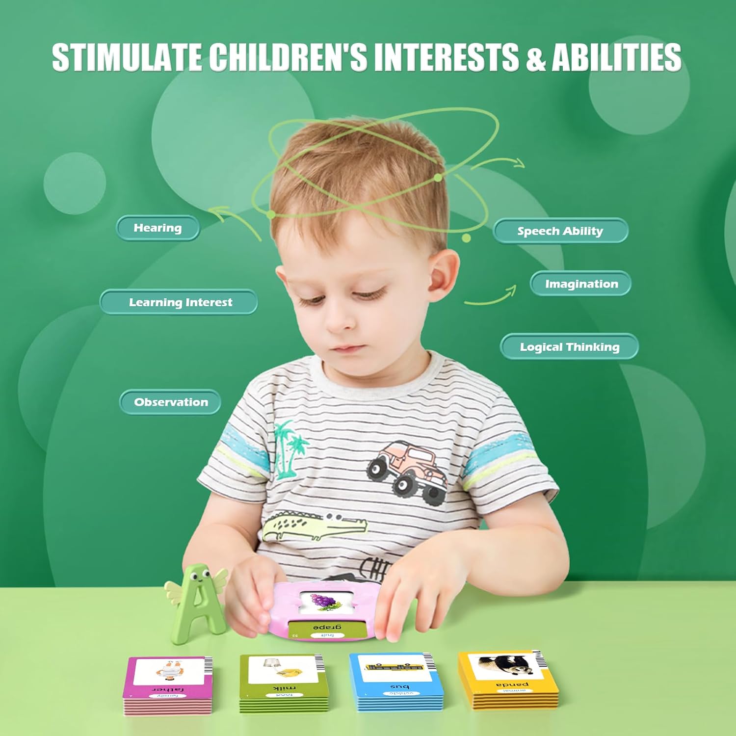 Thumbnail 2 de Talking Flash Cards for Toddler Toys (Age 2–6) with 510 Sight Words – Interactive Montessori Learning Gift