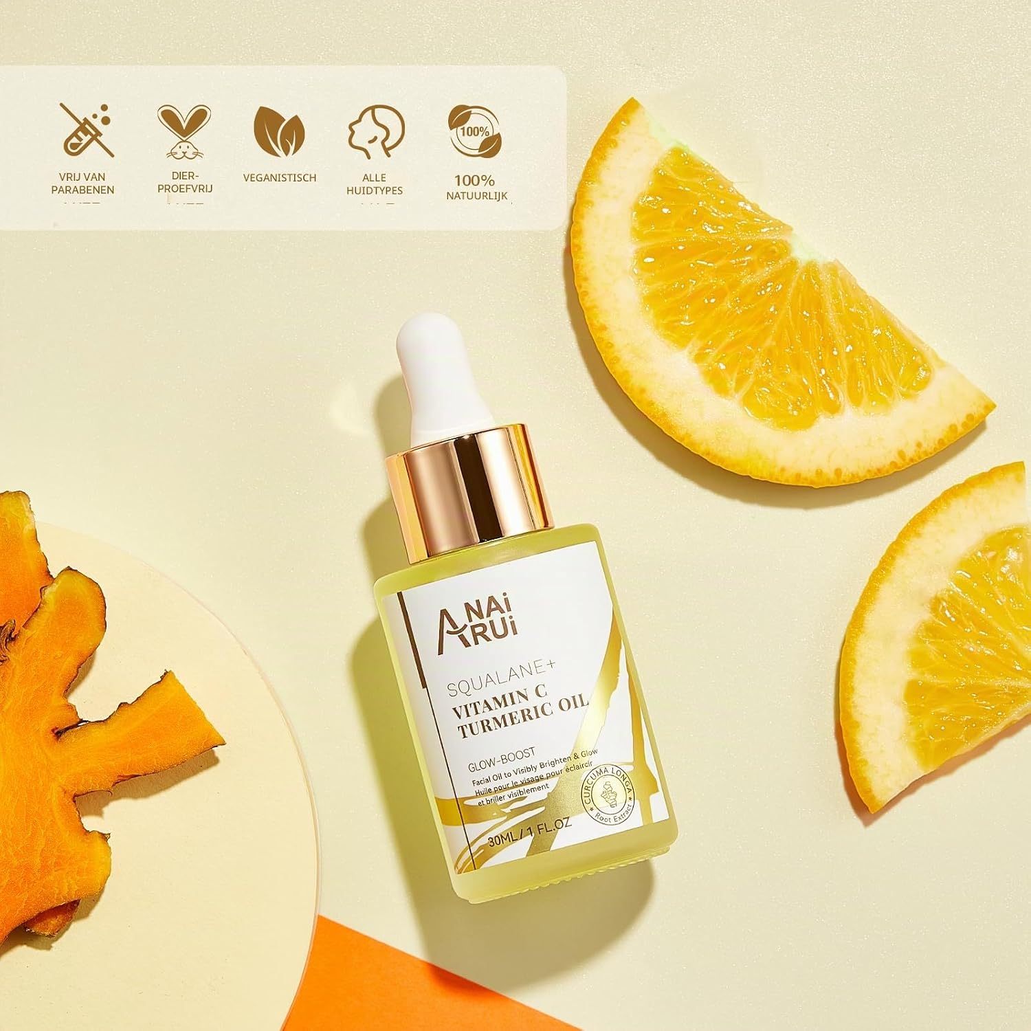 Thumbnail 6 de ANAI RUI vitamine C-gezichtsolie met squalaan en kurkuma, 30 ml