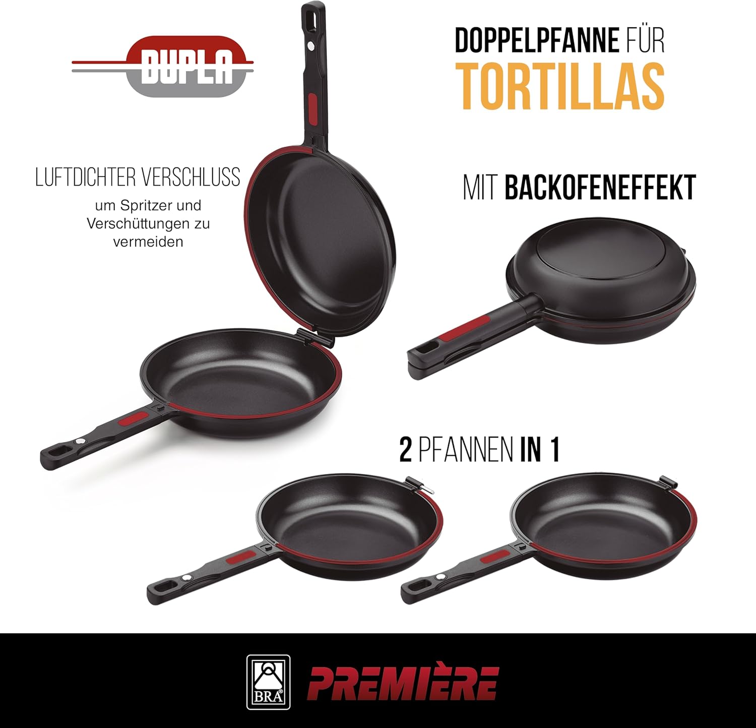 Detalle 2 de BRA Dupla Premiere Sartén Doble Tortilla 24 cm