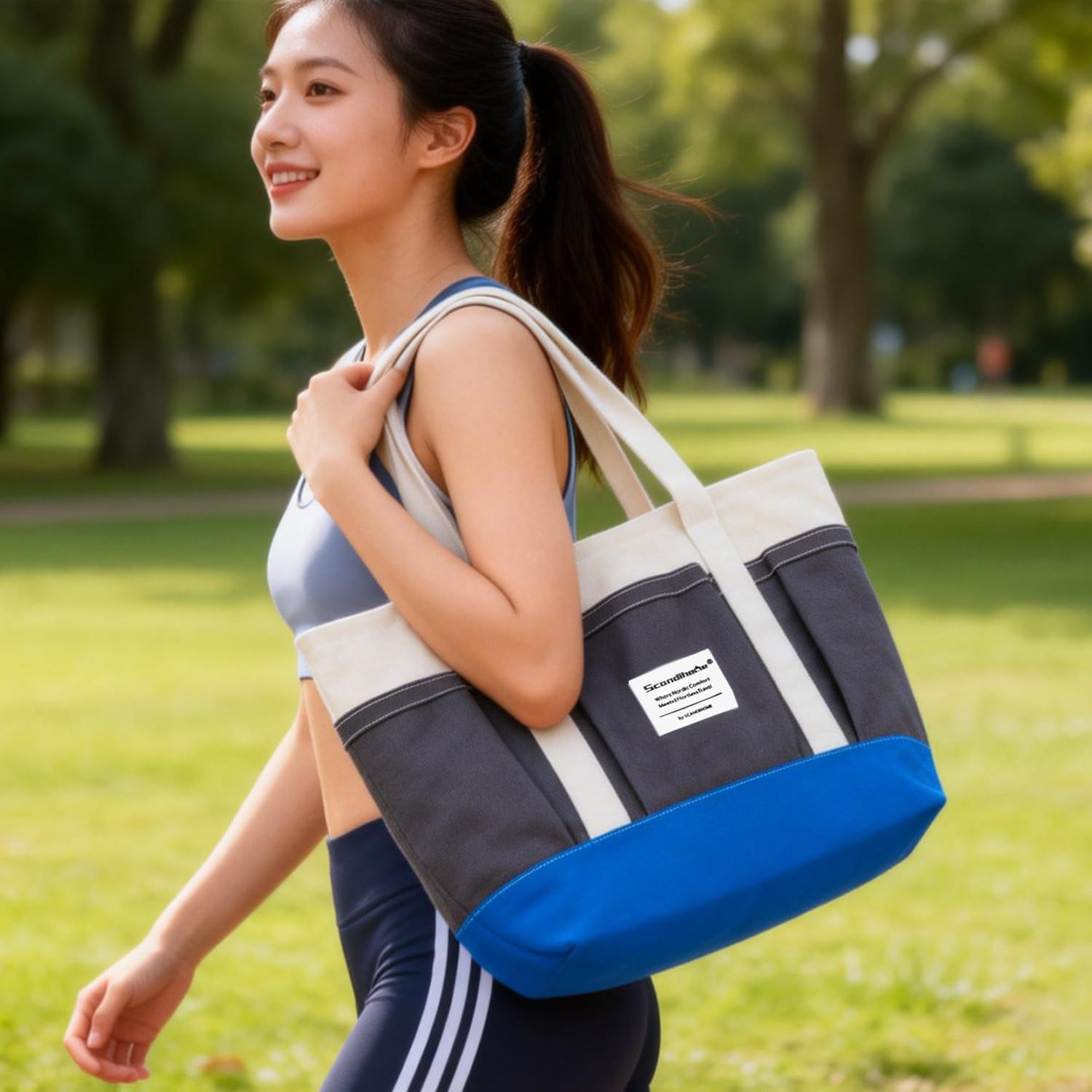 Detalle de SEPWIK Heavy Duty Canvas Tote Bag review: durable 15L carry-all for work, gym or travel