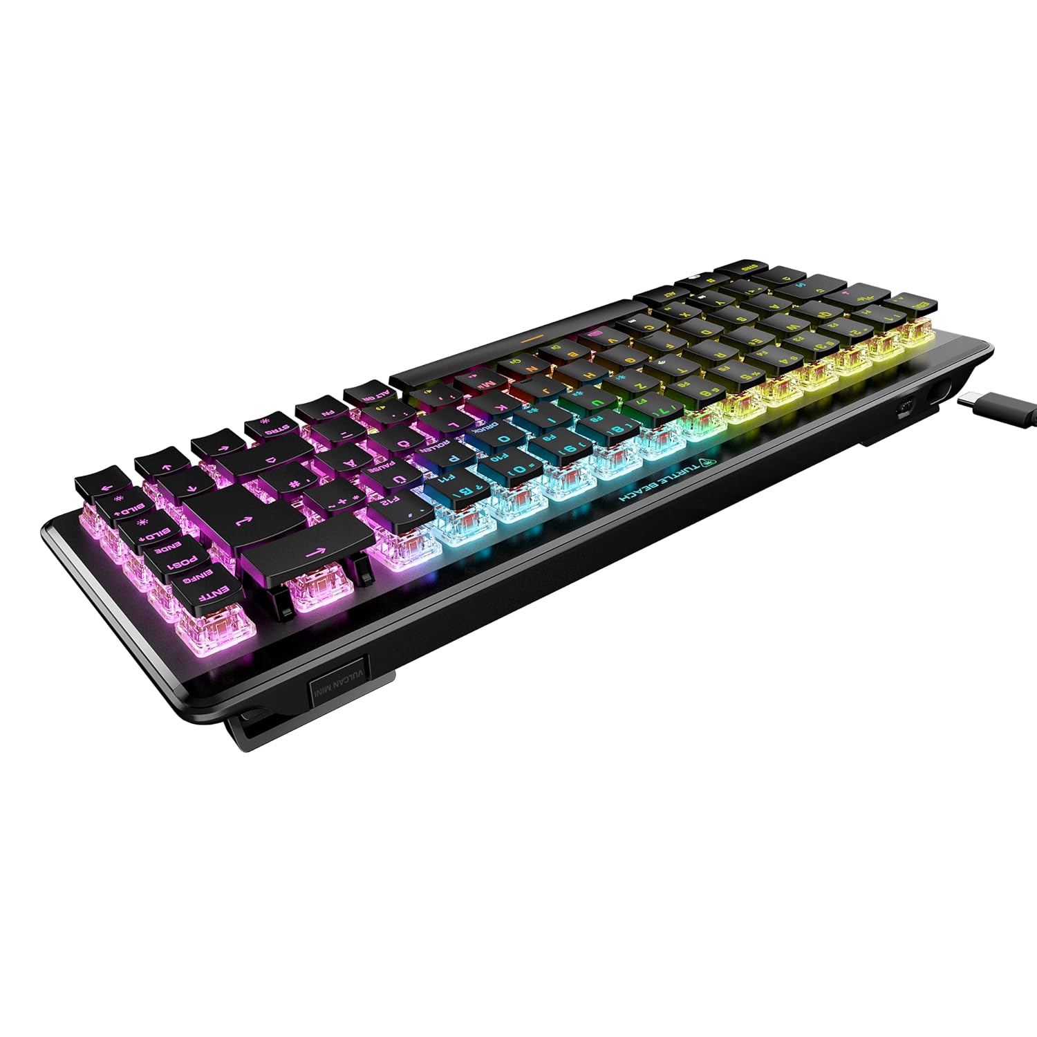 Detalle de Turtle Beach Vulcan II Mini Air: Optisch-mechanische Kabellose 65%-Gaming-Tastatur mit Titan II Schaltern