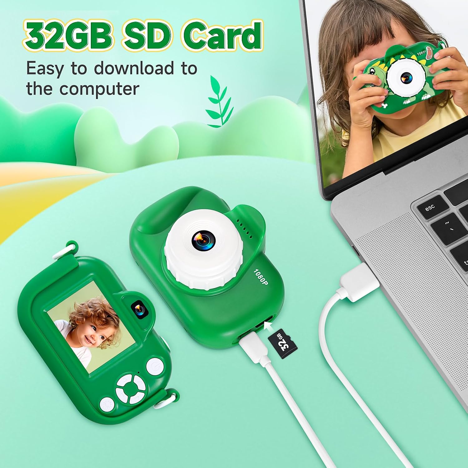 Thumbnail 6 de Kids Camera Toys for Boys 3-8 with 32GB SD Card