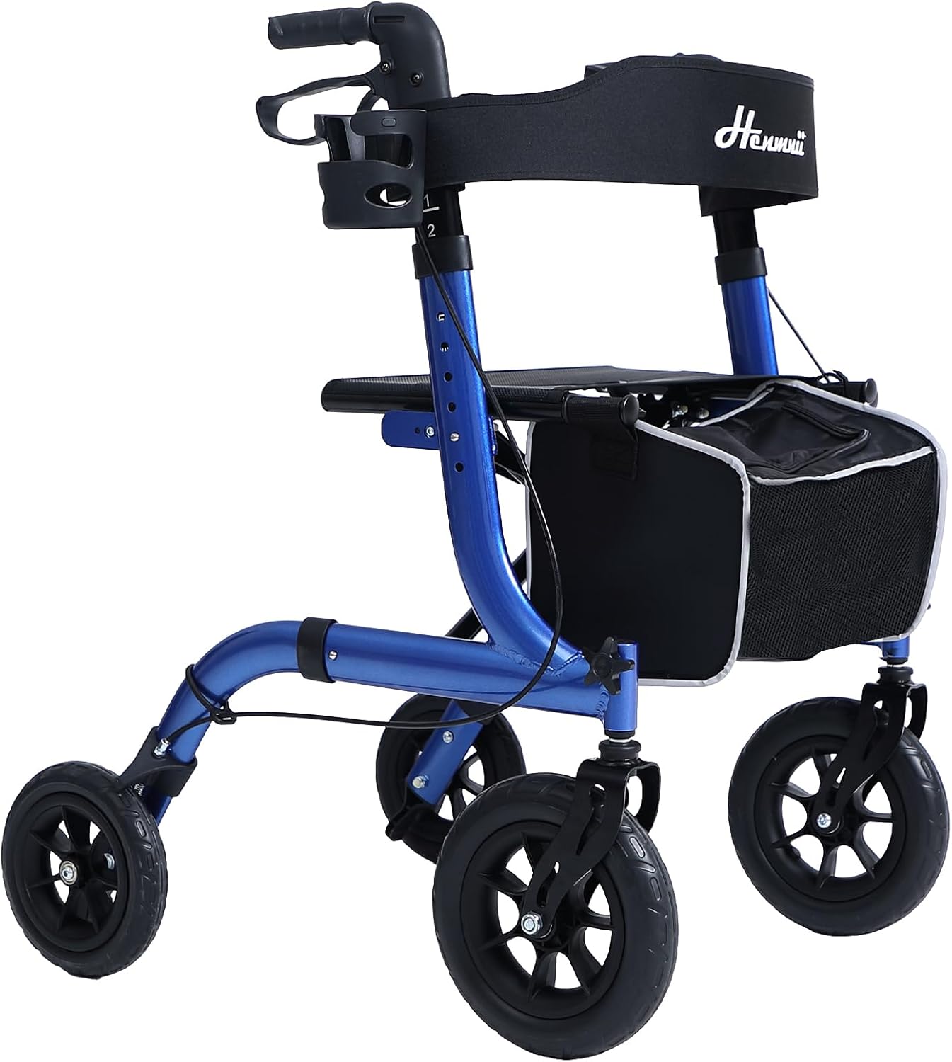 Thumbnail 6 de Rollator faltbar mit Sitzpolster, Einkaufstasche & Stockhalter – Höhenverstellbar, leicht & schmal für Senioren