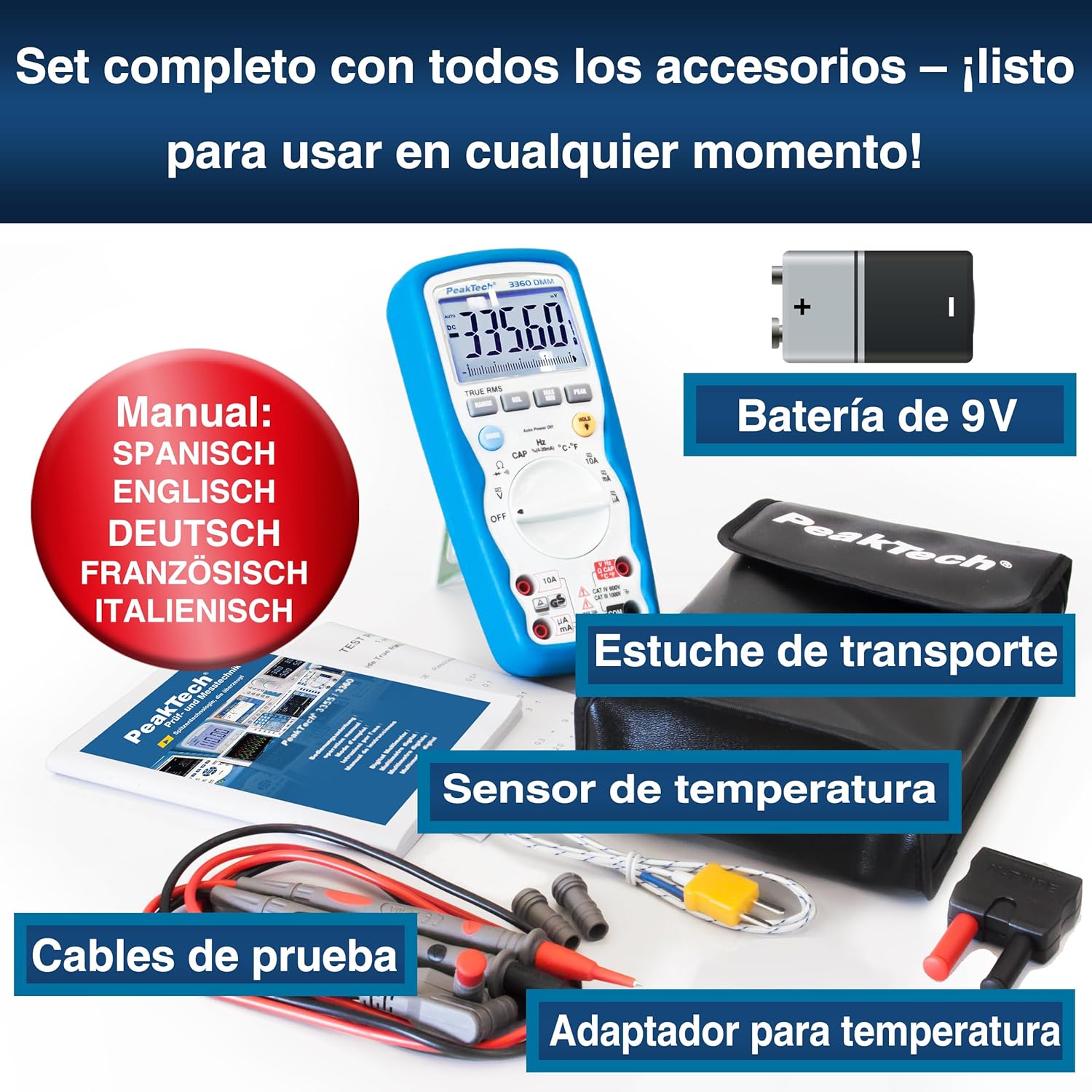 Thumbnail 6 de PeakTech 3360 Multímetro RMS 40.000 cuentas